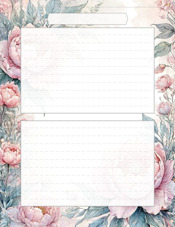 Art Journal and Planner Kit: 103 Printable Pages - Watercolor Peonies - Commercial Use — image 94