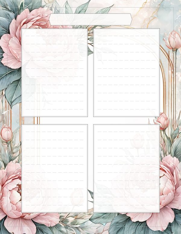 Art Journal and Planner Kit: 103 Printable Pages - Watercolor Peonies - Commercial Use — image 96