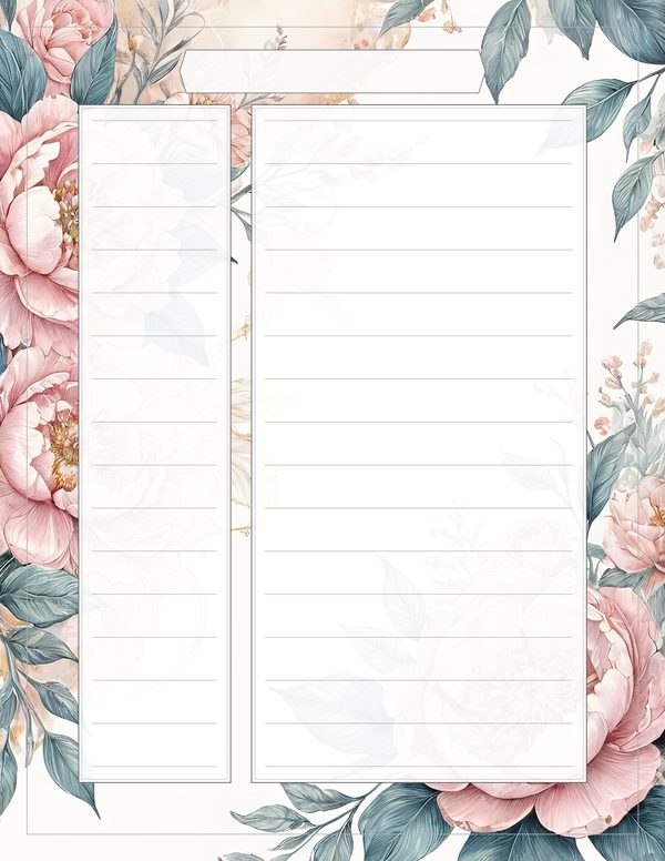 Art Journal and Planner Kit: 103 Printable Pages - Watercolor Peonies - Commercial Use — image 103