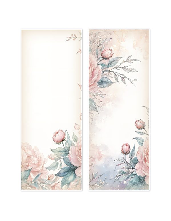 Ephemera Kit: 92 Printable Cards, Tags and Word Strips - Watercolor Peonies - Commercial Use — image 13
