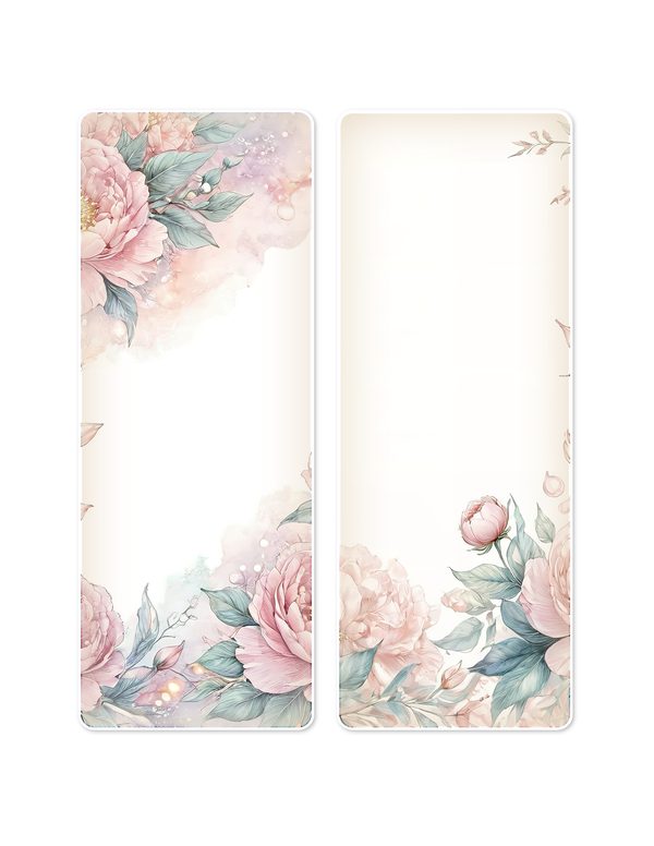 Ephemera Kit: 92 Printable Cards, Tags and Word Strips - Watercolor Peonies - Commercial Use — image 14