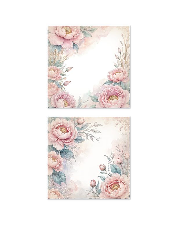 Ephemera Kit: 92 Printable Cards, Tags and Word Strips - Watercolor Peonies - Commercial Use — image 16