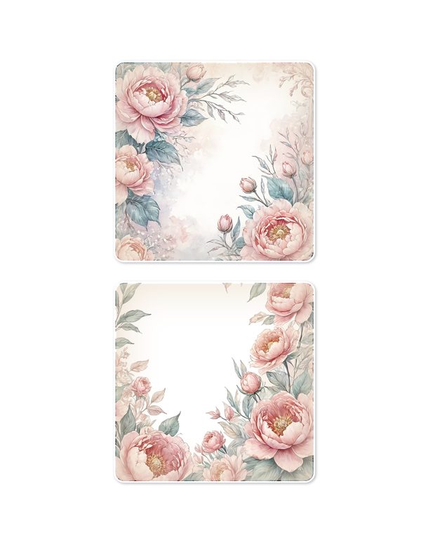 Ephemera Kit: 92 Printable Cards, Tags and Word Strips - Watercolor Peonies - Commercial Use — image 17