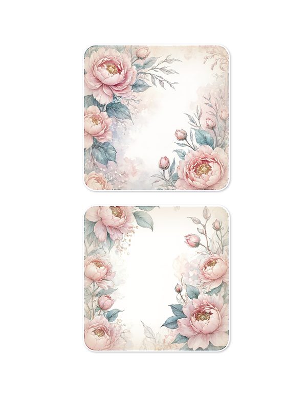 Ephemera Kit: 92 Printable Cards, Tags and Word Strips - Watercolor Peonies - Commercial Use — image 18
