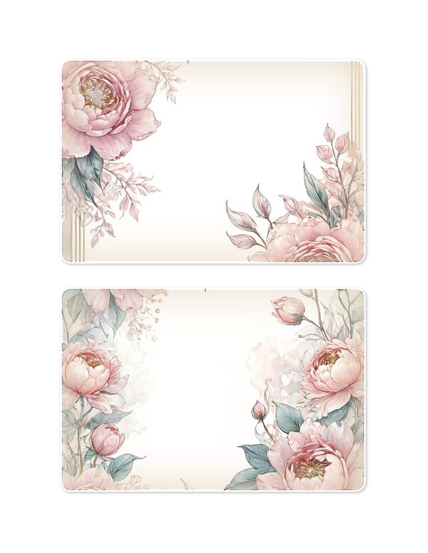 Ephemera Kit: 92 Printable Cards, Tags and Word Strips - Watercolor Peonies - Commercial Use — image 20