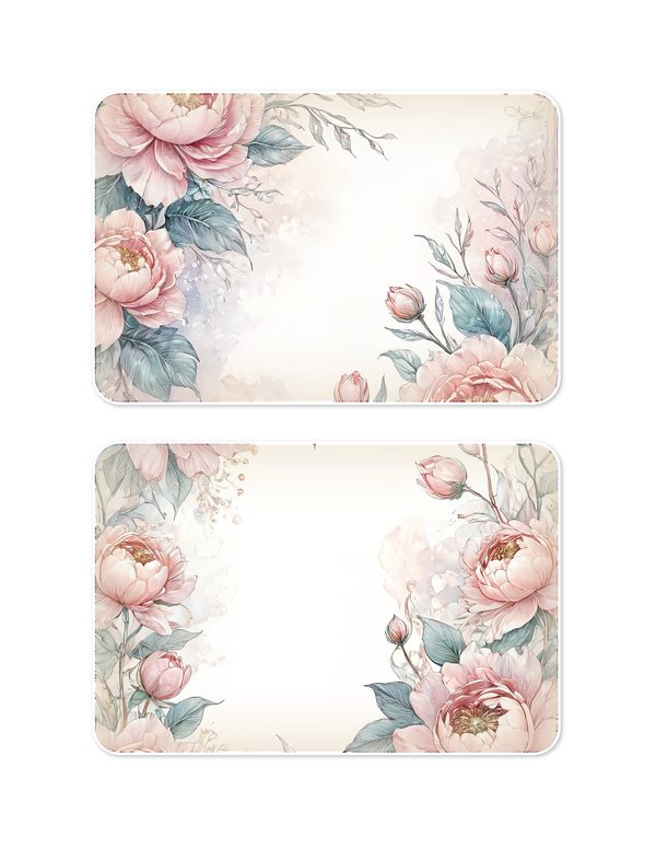 Ephemera Kit: 92 Printable Cards, Tags and Word Strips - Watercolor Peonies - Commercial Use — image 21