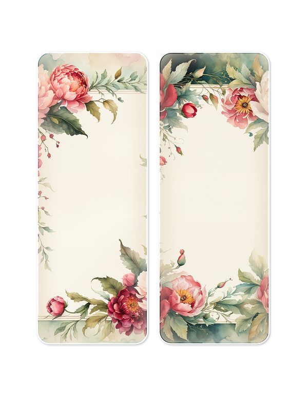 Ephemera Kit: 93 Printable Cards, Tags and Word Strips - Crimson Peonies - Commercial Use — image 15