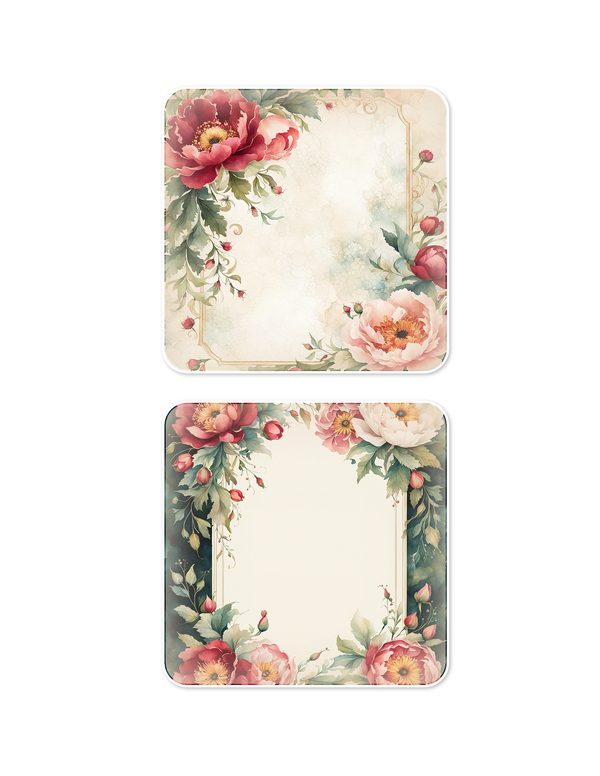 Ephemera Kit: 93 Printable Cards, Tags and Word Strips - Crimson Peonies - Commercial Use — image 18