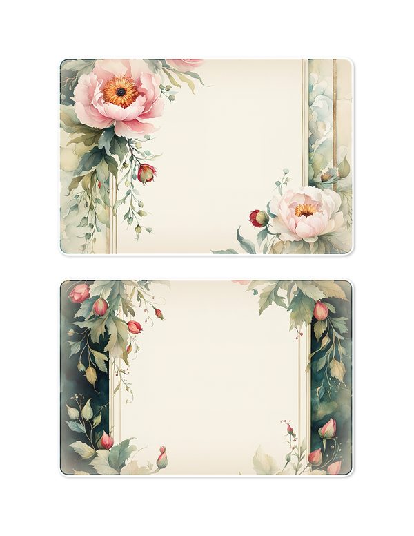 Ephemera Kit: 93 Printable Cards, Tags and Word Strips - Crimson Peonies - Commercial Use — image 20
