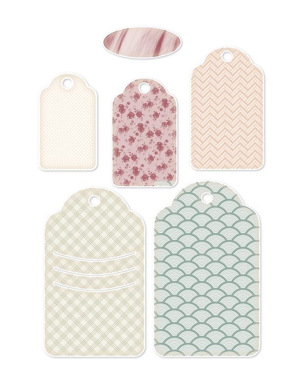 Ephemera Kit: 93 Printable Cards, Tags and Word Strips - Crimson Peonies - Commercial Use — image 48