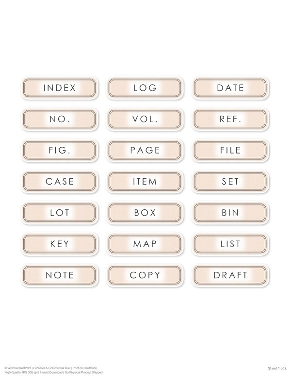 Ephemera Kit: 93 Printable Cards, Tags and Word Strips - Crimson Peonies - Commercial Use — image 66