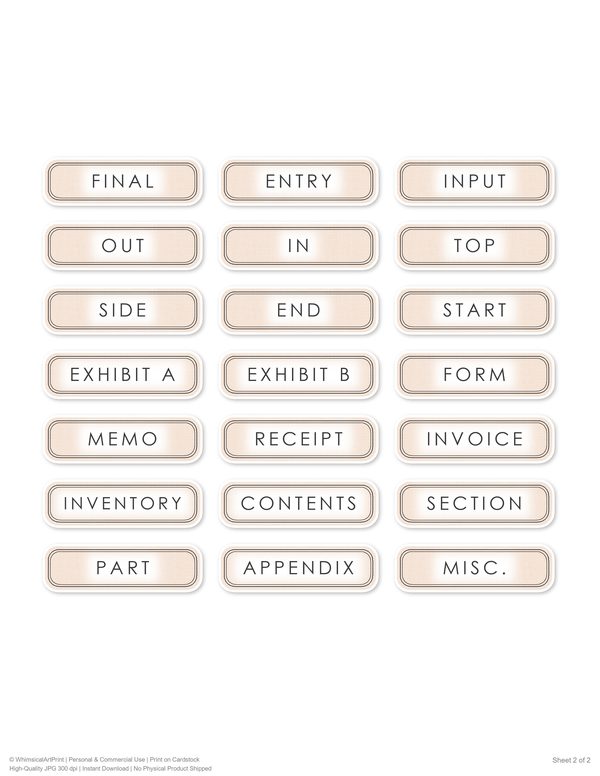 Ephemera Kit: 93 Printable Cards, Tags and Word Strips - Crimson Peonies - Commercial Use — image 67