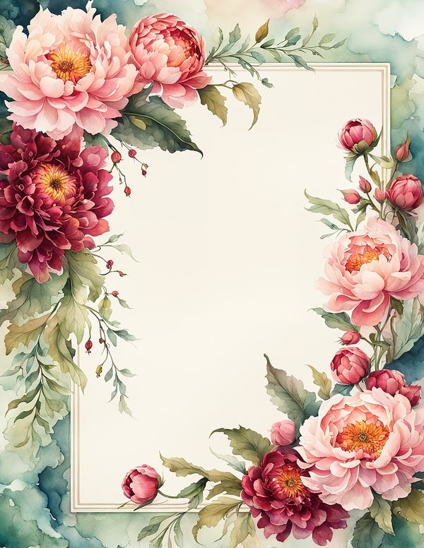 Art Journal and Planner Kit: 101 Printable Pages - Crimson Peonies - Commercial Use — image 15