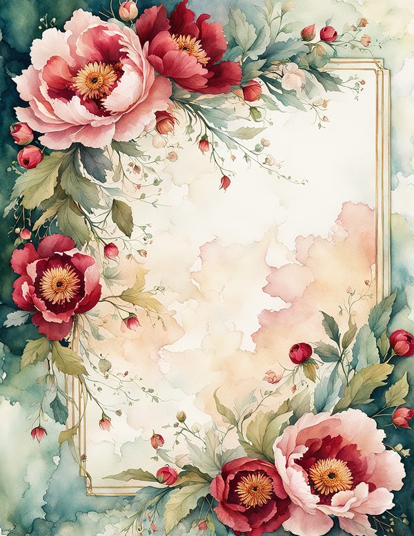 Art Journal and Planner Kit: 101 Printable Pages - Crimson Peonies - Commercial Use — image 30