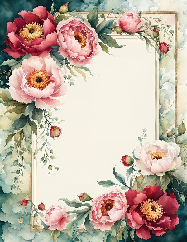 Art Journal and Planner Kit: 101 Printable Pages - Crimson Peonies - Commercial Use — image 40