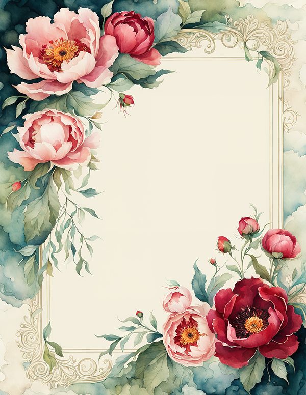 Art Journal and Planner Kit: 101 Printable Pages - Crimson Peonies - Commercial Use — image 45