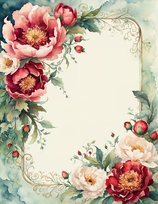 Art Journal and Planner Kit: 101 Printable Pages - Crimson Peonies - Commercial Use — image 50