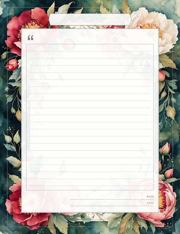 Art Journal and Planner Kit: 101 Printable Pages - Crimson Peonies - Commercial Use — image 60