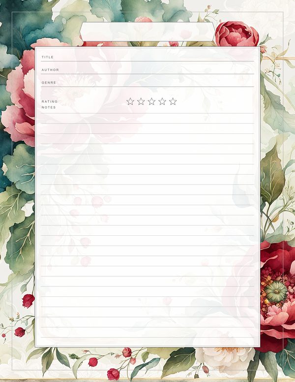 Art Journal and Planner Kit: 101 Printable Pages - Crimson Peonies - Commercial Use — image 61
