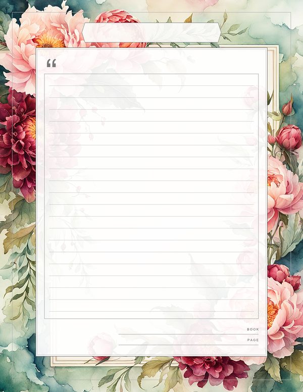 Art Journal and Planner Kit: 101 Printable Pages - Crimson Peonies - Commercial Use — image 68