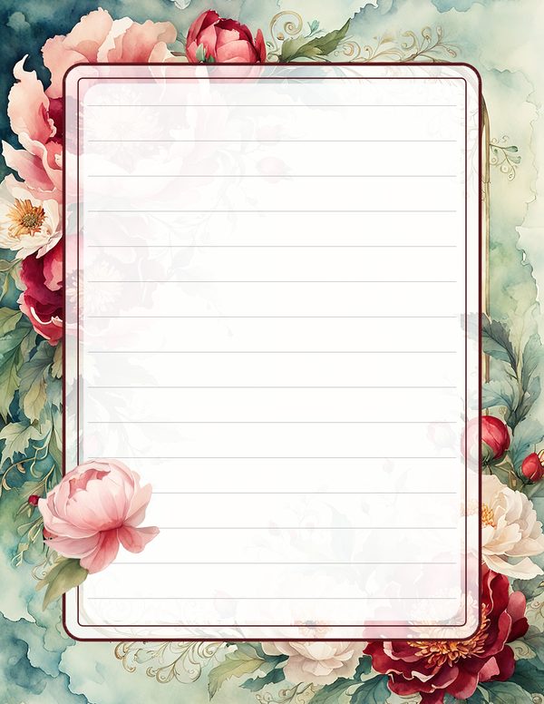 Art Journal and Planner Kit: 101 Printable Pages - Crimson Peonies - Commercial Use — image 81