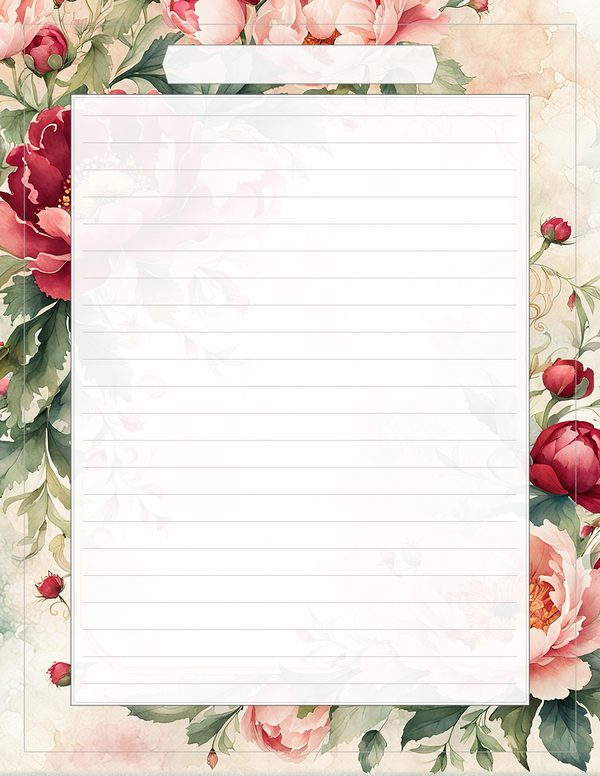 Art Journal and Planner Kit: 101 Printable Pages - Crimson Peonies - Commercial Use — image 86