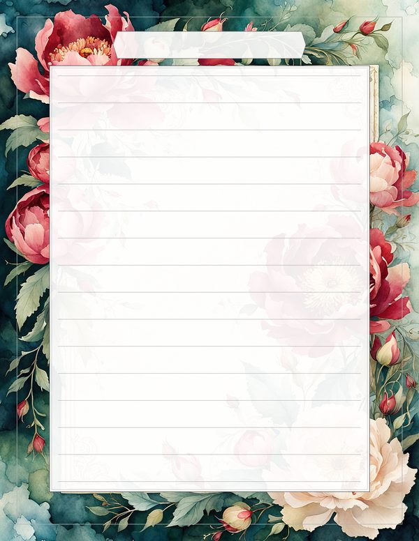 Art Journal and Planner Kit: 101 Printable Pages - Crimson Peonies - Commercial Use — image 87