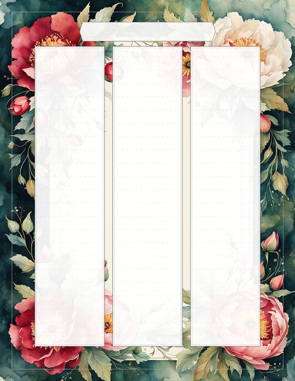 Art Journal and Planner Kit: 101 Printable Pages - Crimson Peonies - Commercial Use — image 93