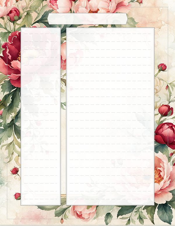 Art Journal and Planner Kit: 101 Printable Pages - Crimson Peonies - Commercial Use — image 97