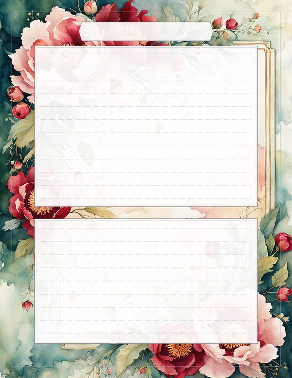 Art Journal and Planner Kit: 101 Printable Pages - Crimson Peonies - Commercial Use — image 99