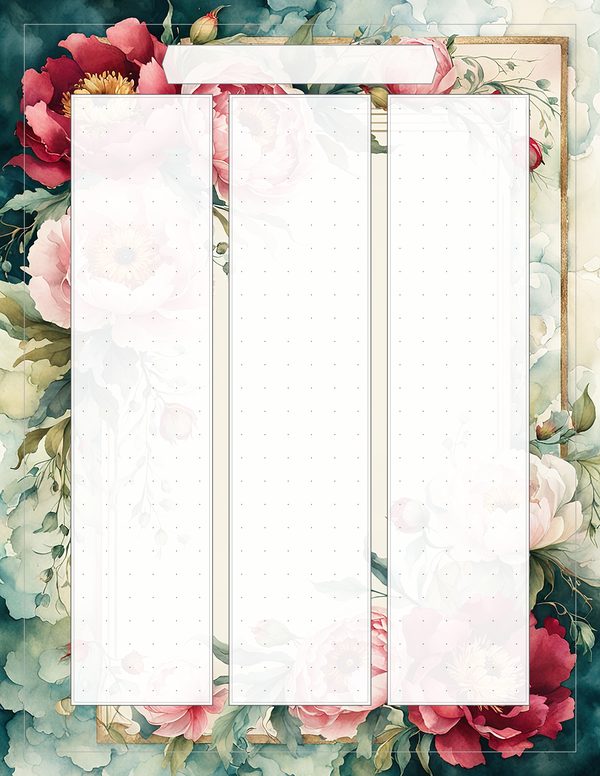Art Journal and Planner Kit: 101 Printable Pages - Crimson Peonies - Commercial Use — image 101