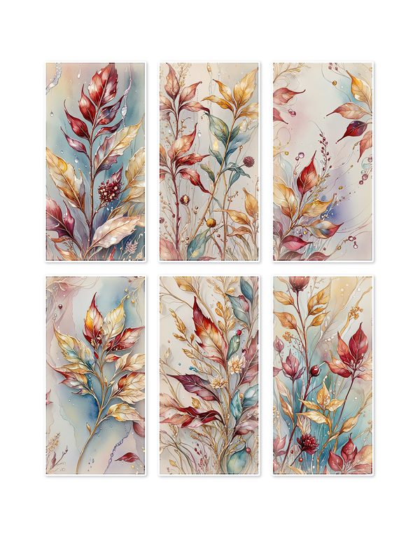 Ephemera Kit: 88 Printable Cards, Tags and Word Strips - Golden Autumn - Commercial Use — image 1
