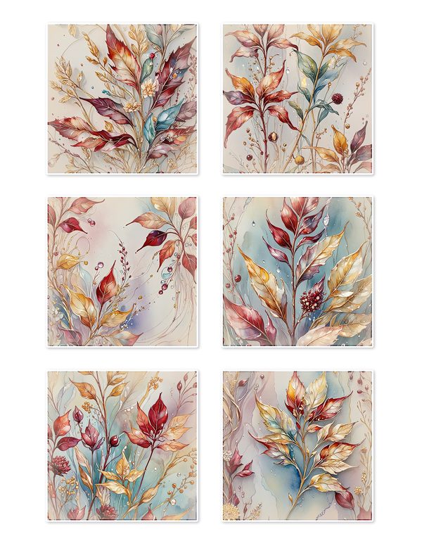 Ephemera Kit: 88 Printable Cards, Tags and Word Strips - Golden Autumn - Commercial Use — image 4