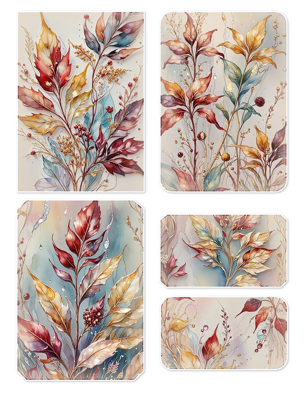 Ephemera Kit: 88 Printable Cards, Tags and Word Strips - Golden Autumn - Commercial Use — image 22