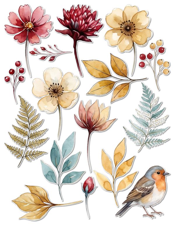 Ephemera Kit: 88 Printable Cards, Tags and Word Strips - Golden Autumn - Commercial Use — image 50