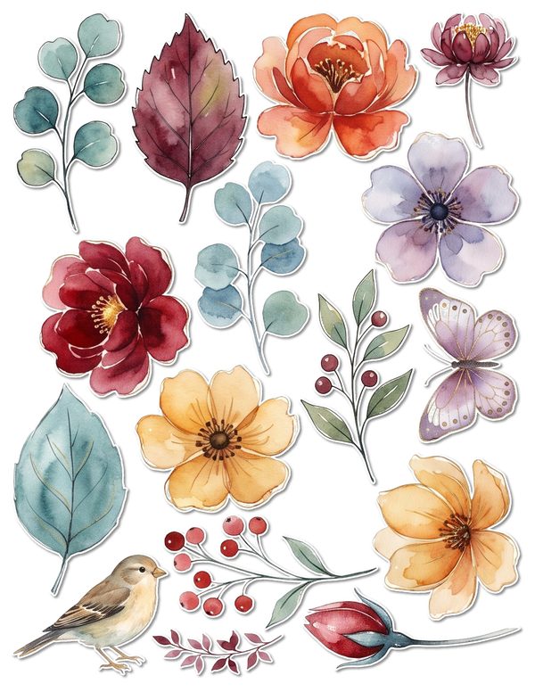 Ephemera Kit: 88 Printable Cards, Tags and Word Strips - Golden Autumn - Commercial Use — image 53