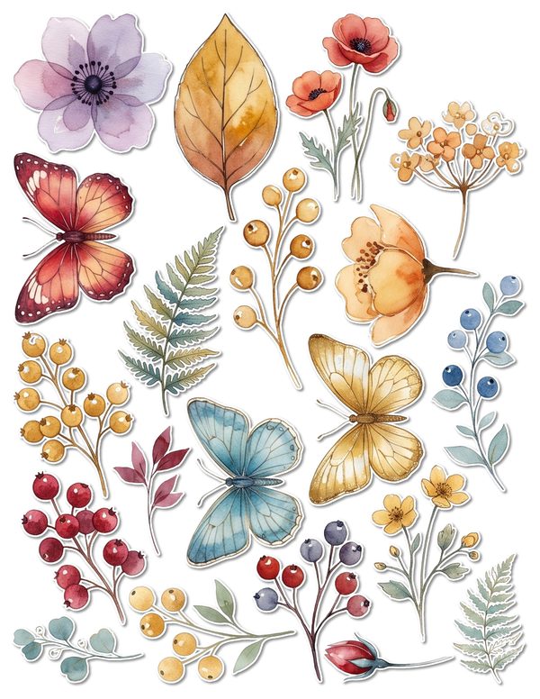 Ephemera Kit: 88 Printable Cards, Tags and Word Strips - Golden Autumn - Commercial Use — image 55