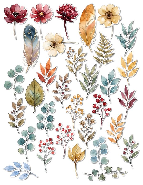 Ephemera Kit: 88 Printable Cards, Tags and Word Strips - Golden Autumn - Commercial Use — image 58