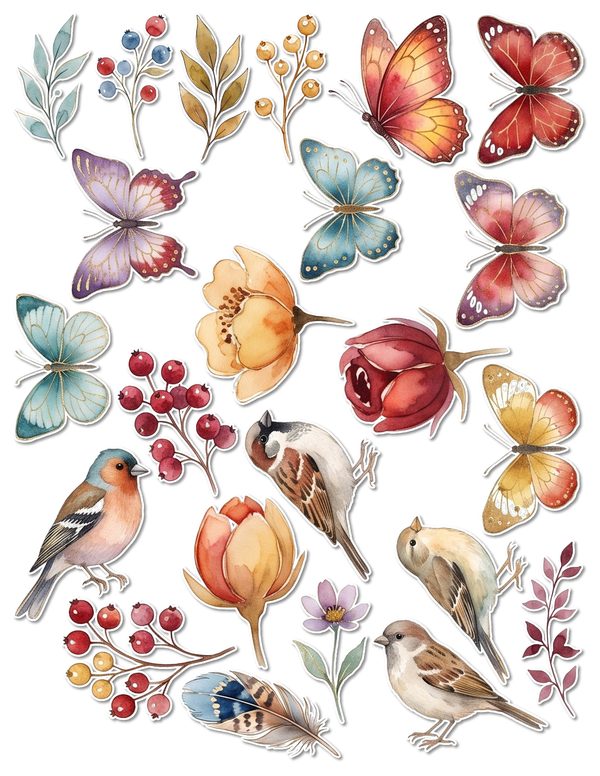Ephemera Kit: 88 Printable Cards, Tags and Word Strips - Golden Autumn - Commercial Use — image 59