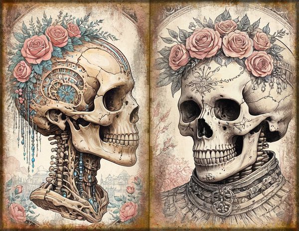 Journal Spreads: 75 Open Book Planner Pages - GOTHIC ANATOMY THEATRE - Commercial Use — image 4