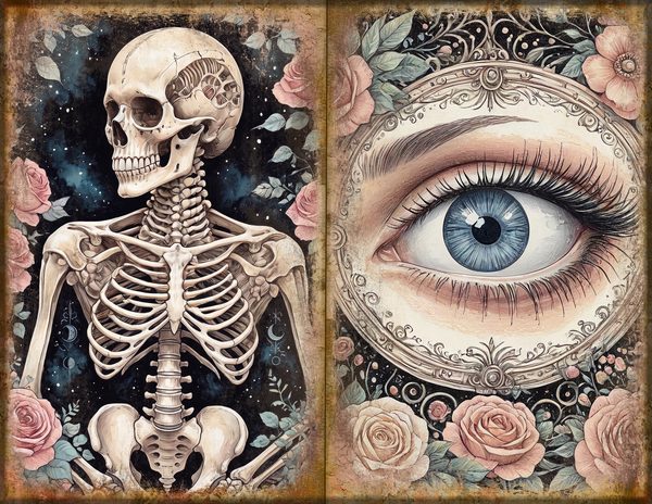 Journal Spreads: 75 Open Book Planner Pages - GOTHIC ANATOMY THEATRE - Commercial Use — image 5