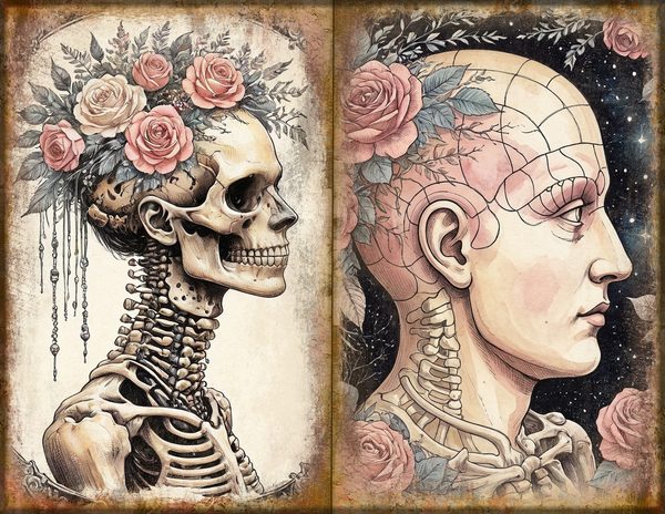 Journal Spreads: 75 Open Book Planner Pages - GOTHIC ANATOMY THEATRE - Commercial Use — image 6