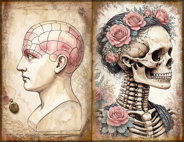 Journal Spreads: 75 Open Book Planner Pages - GOTHIC ANATOMY THEATRE - Commercial Use — image 7