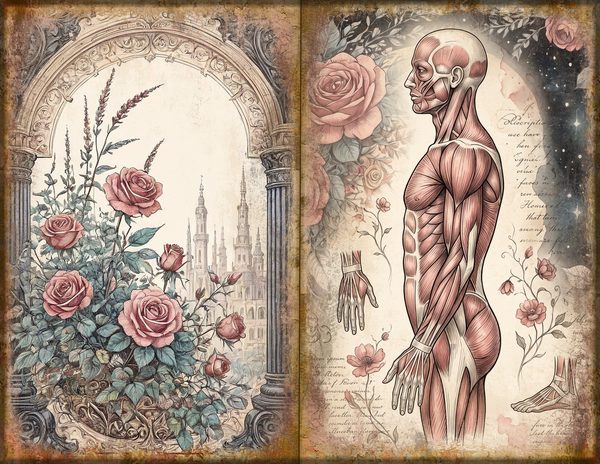 Journal Spreads: 75 Open Book Planner Pages - GOTHIC ANATOMY THEATRE - Commercial Use — image 8