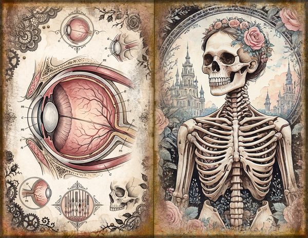 Journal Spreads: 75 Open Book Planner Pages - GOTHIC ANATOMY THEATRE - Commercial Use — image 11