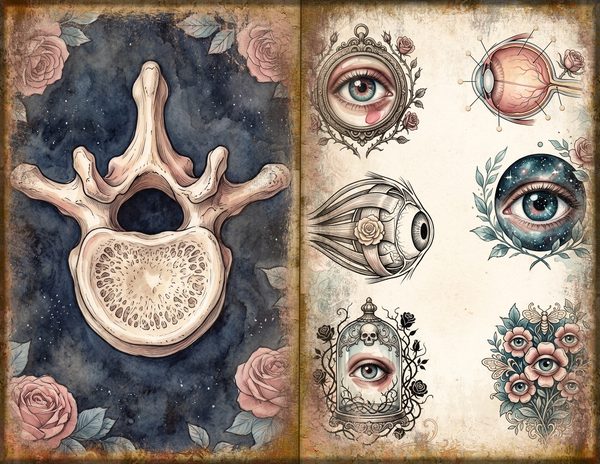 Journal Spreads: 75 Open Book Planner Pages - GOTHIC ANATOMY THEATRE - Commercial Use — image 13