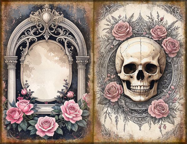 Journal Spreads: 75 Open Book Planner Pages - GOTHIC ANATOMY THEATRE - Commercial Use — image 15