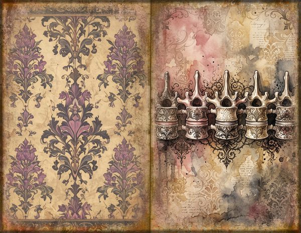 Journal Spreads: 75 Open Book Planner Pages - GOTHIC ANATOMY THEATRE - Commercial Use — image 24