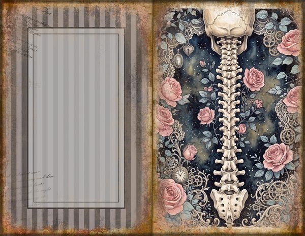 Journal Spreads: 75 Open Book Planner Pages - GOTHIC ANATOMY THEATRE - Commercial Use — image 33