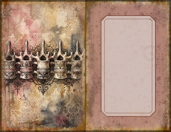 Journal Spreads: 75 Open Book Planner Pages - GOTHIC ANATOMY THEATRE - Commercial Use — image 34
